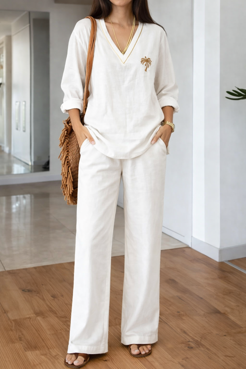 White Palm Co-ord Set